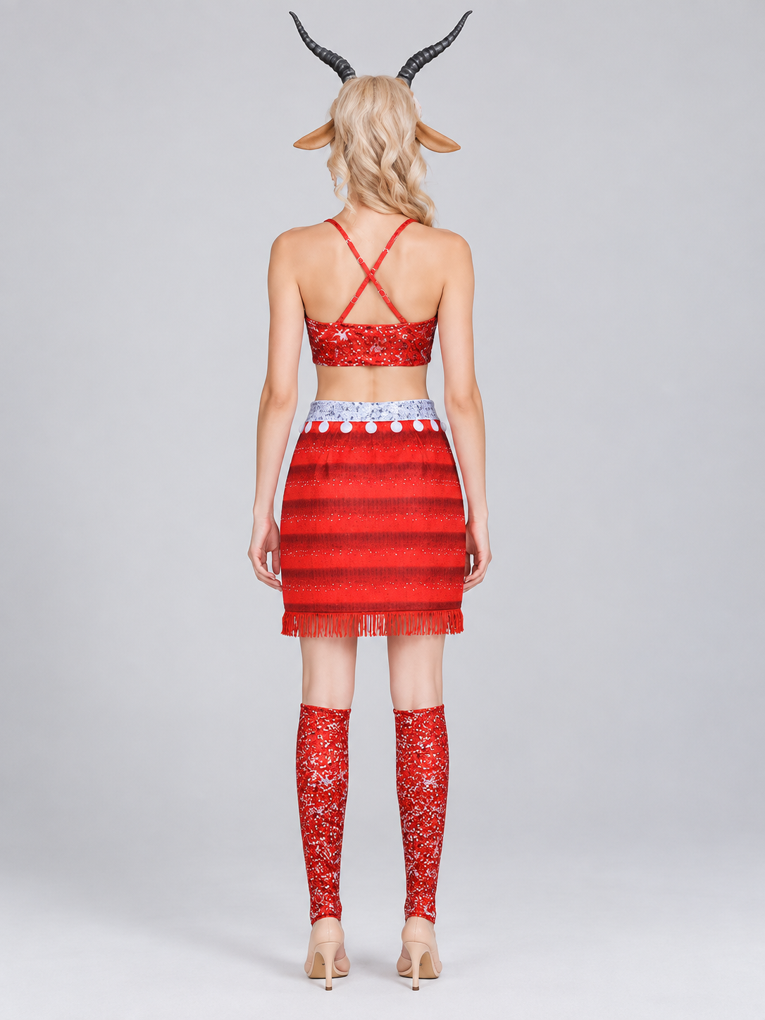 Sequin Dance and Performance Costume with Mask
