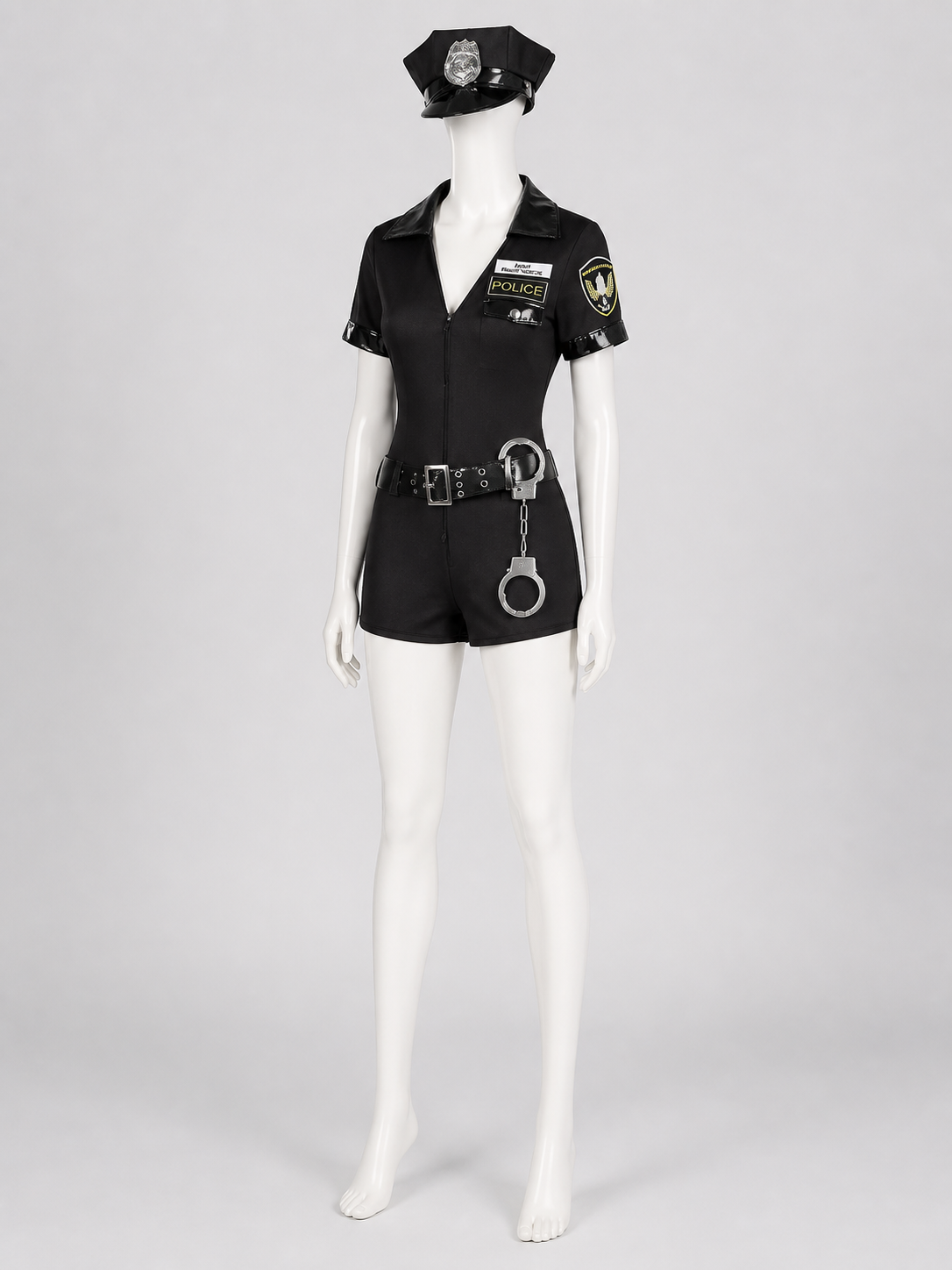 Halloween Police Jumpsuit with Shorts back view