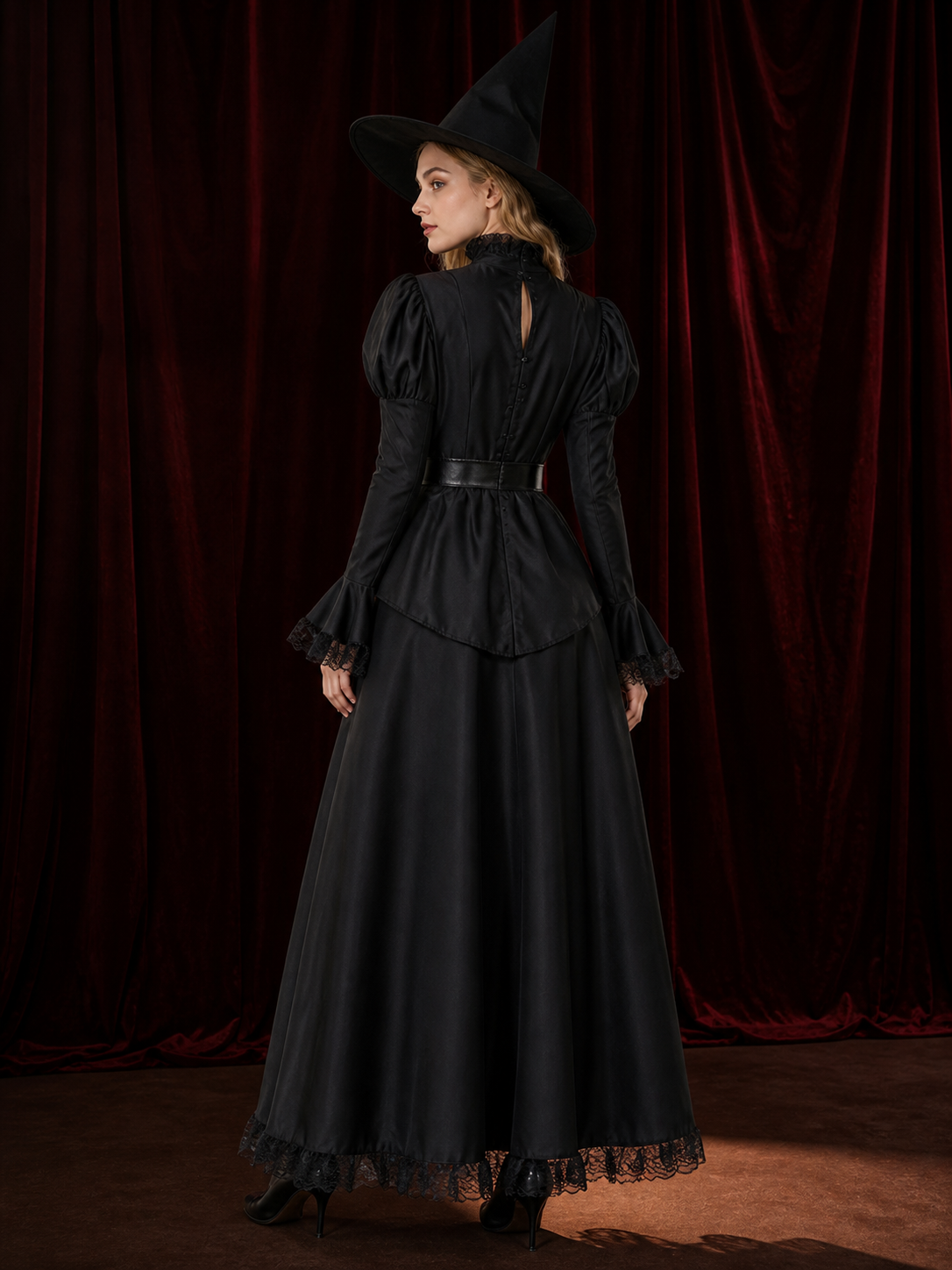 Gothic-Style Witch Costume for Halloween