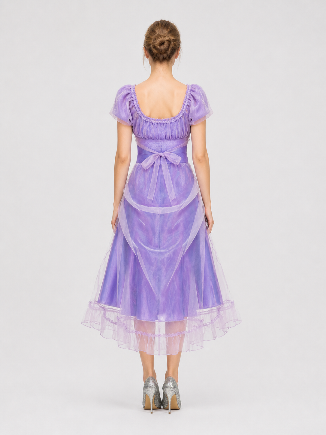 Nutcracker Princess Dress, Purple, Tiered Skirt, M-XL back view