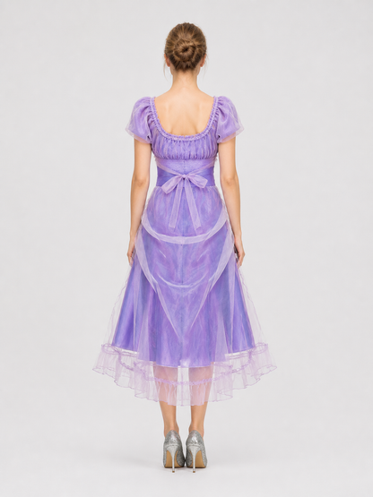 Nutcracker Princess Dress, Purple, Tiered Skirt, M-XL back view