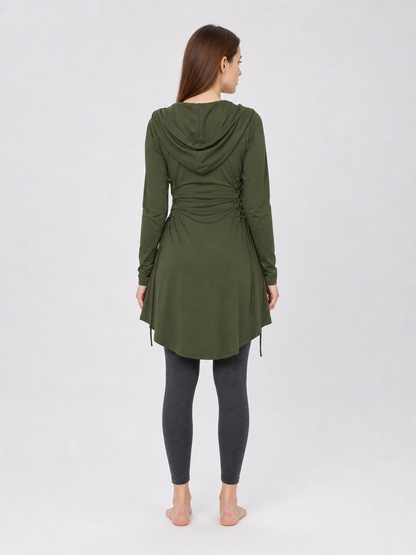 Olive Medieval Hooded Tunic