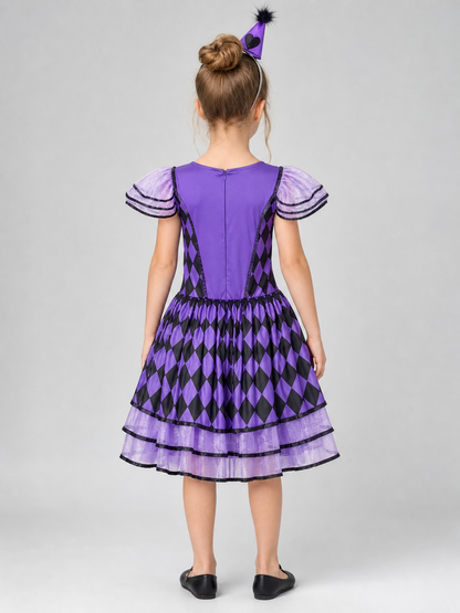 Clown Costume for Stage and Halloween, Dress with Headband