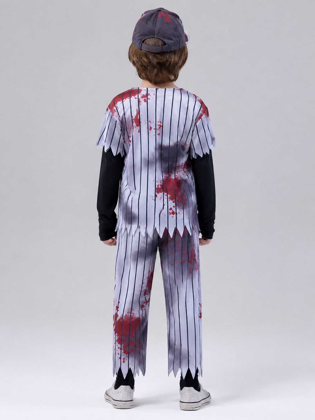 Gray Baseball Uniform-Style Zombie Costume back view