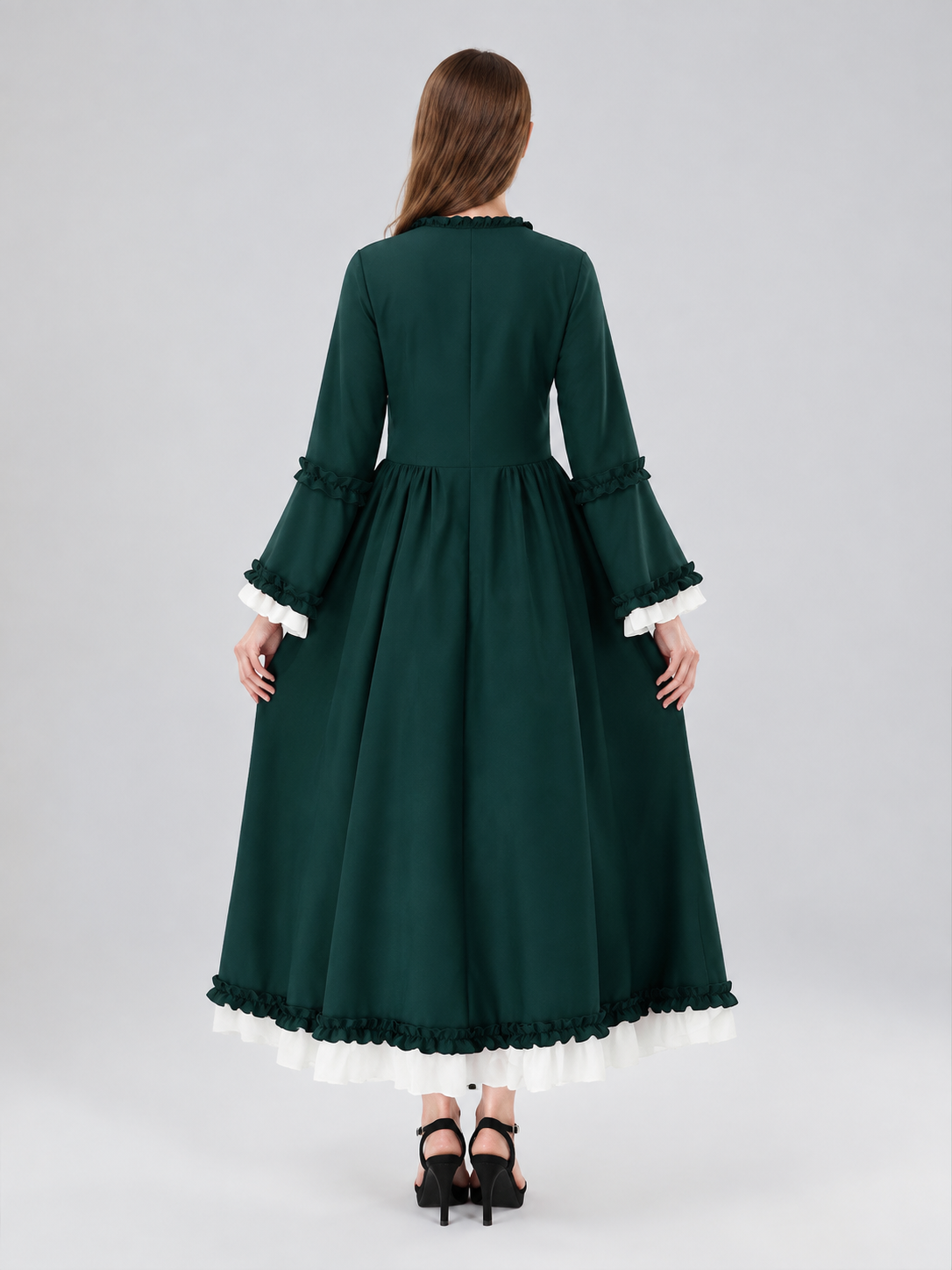 Carnival Dress with White Insert in a Historical Style back view