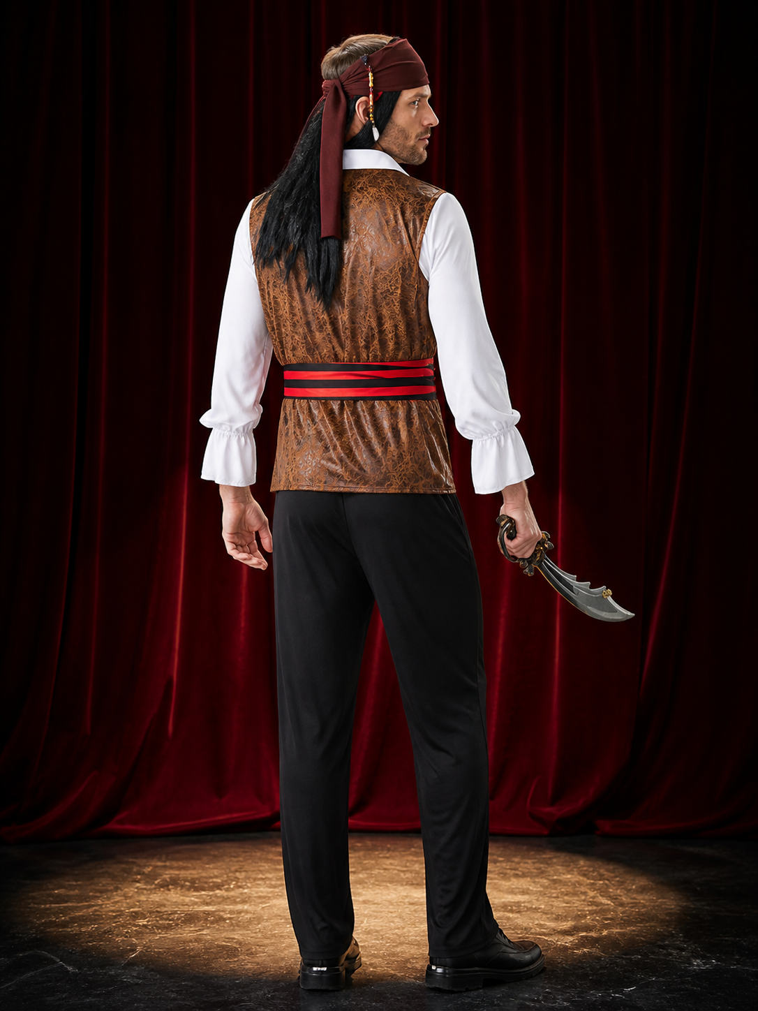 Pirate Carnival Costume for Halloween Cosplay back view