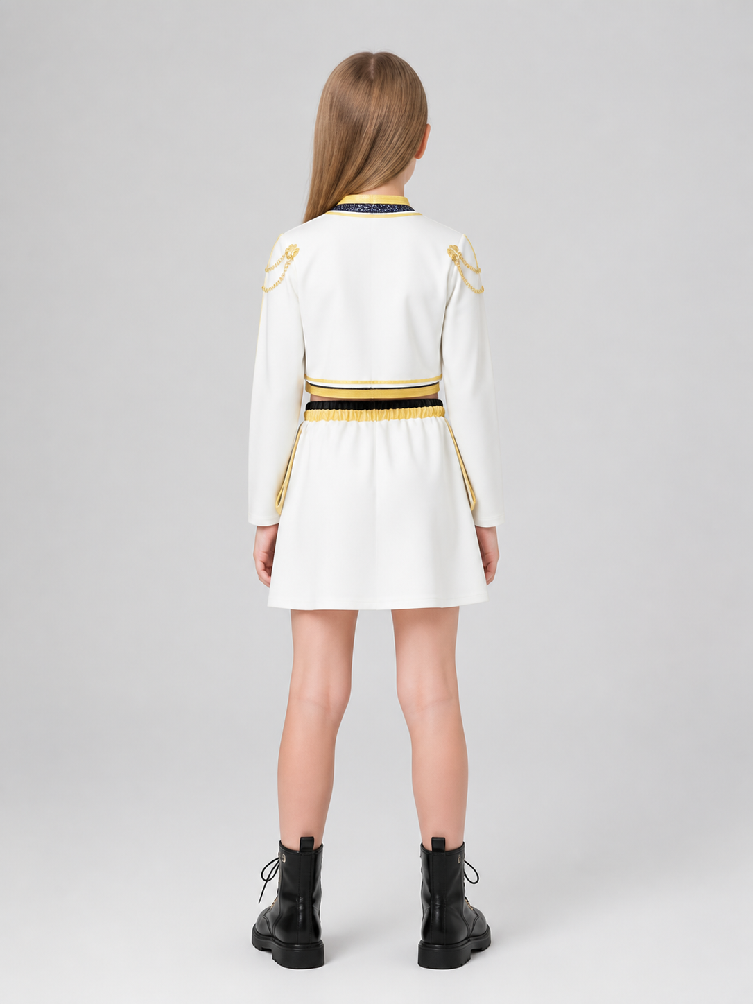 Children's Military-Style Stage Costume, Top and Skirt back view