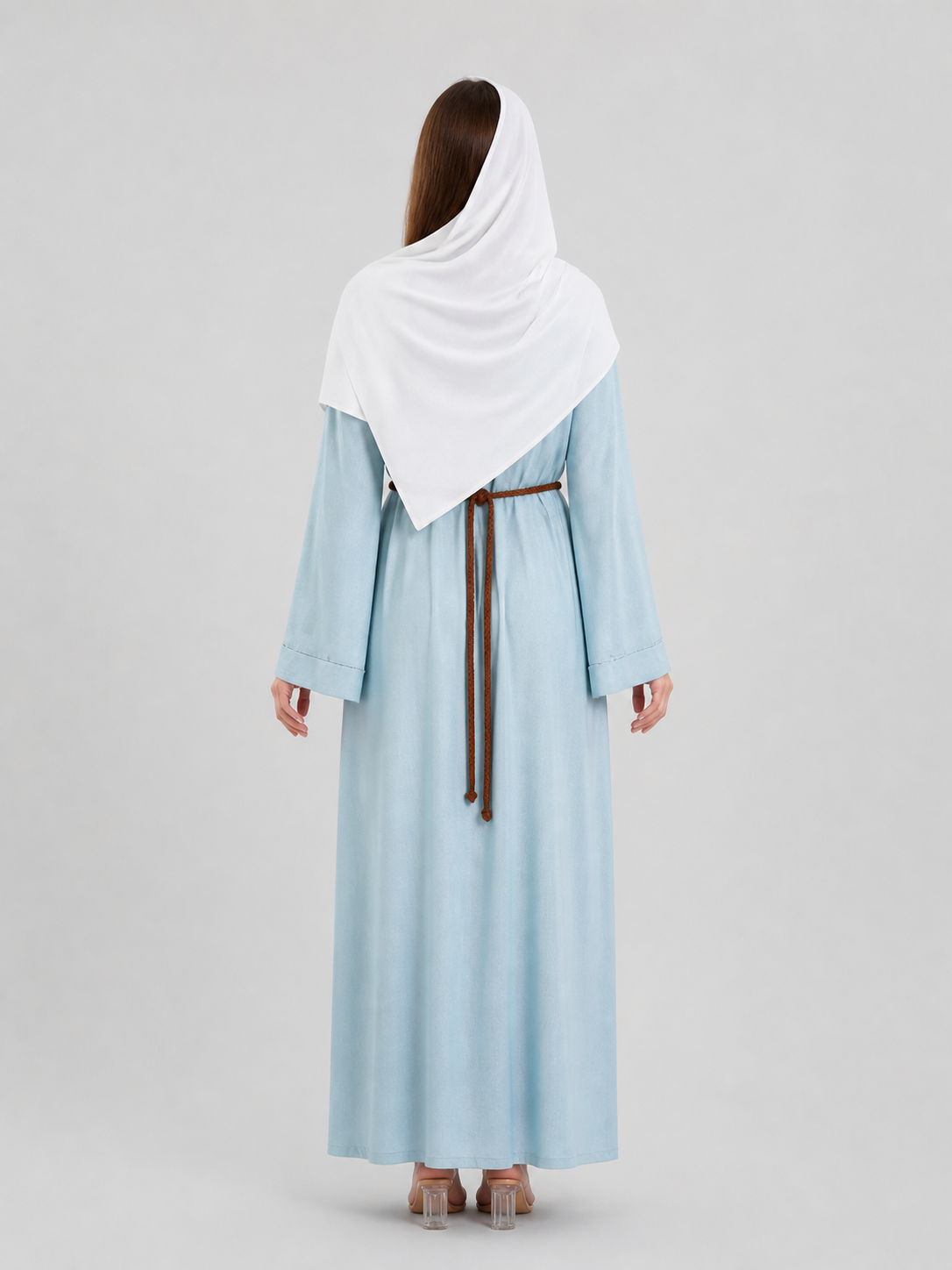 Arabian Halloween Costume, Blue Dress with Belt back view