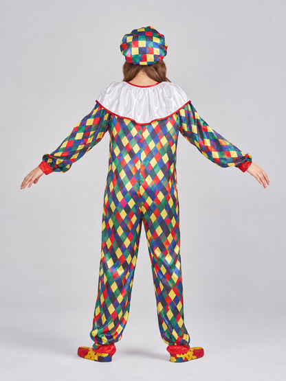 Clown Costume with Accessories and Hat