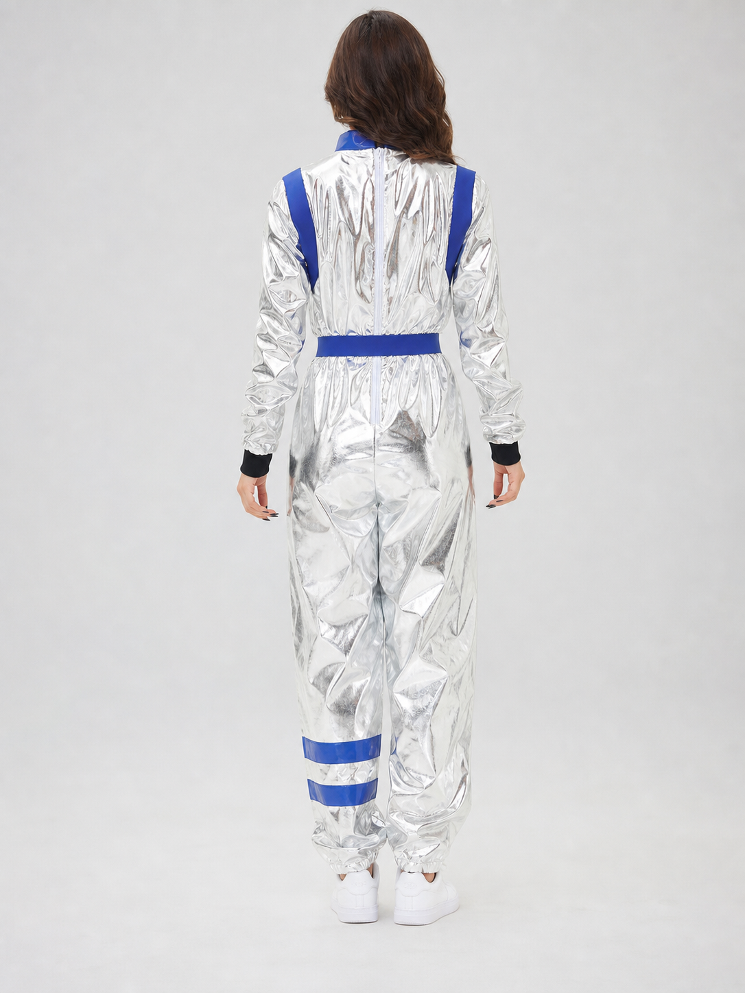 Space suit jumpsuit with patches and pockets