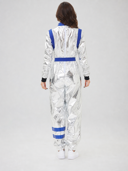 Space suit jumpsuit with patches and pockets