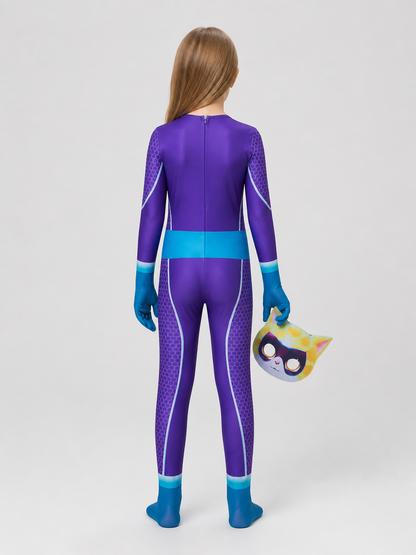 SuperKitties Cat Superhero Carnival Costume Jumpsuit back view