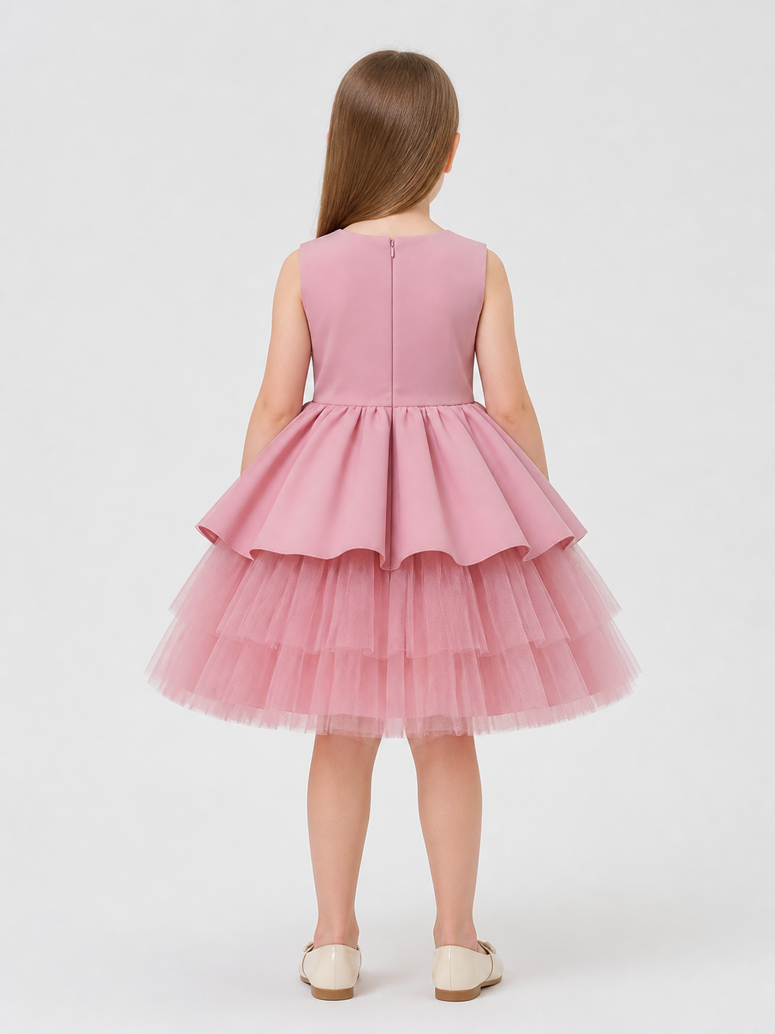 Full Princess Dress with Tulle Skirt and Bow