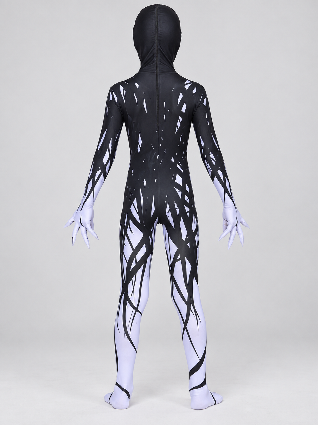 Cosplay Costume: Black Jumpsuit with White Print and Mask