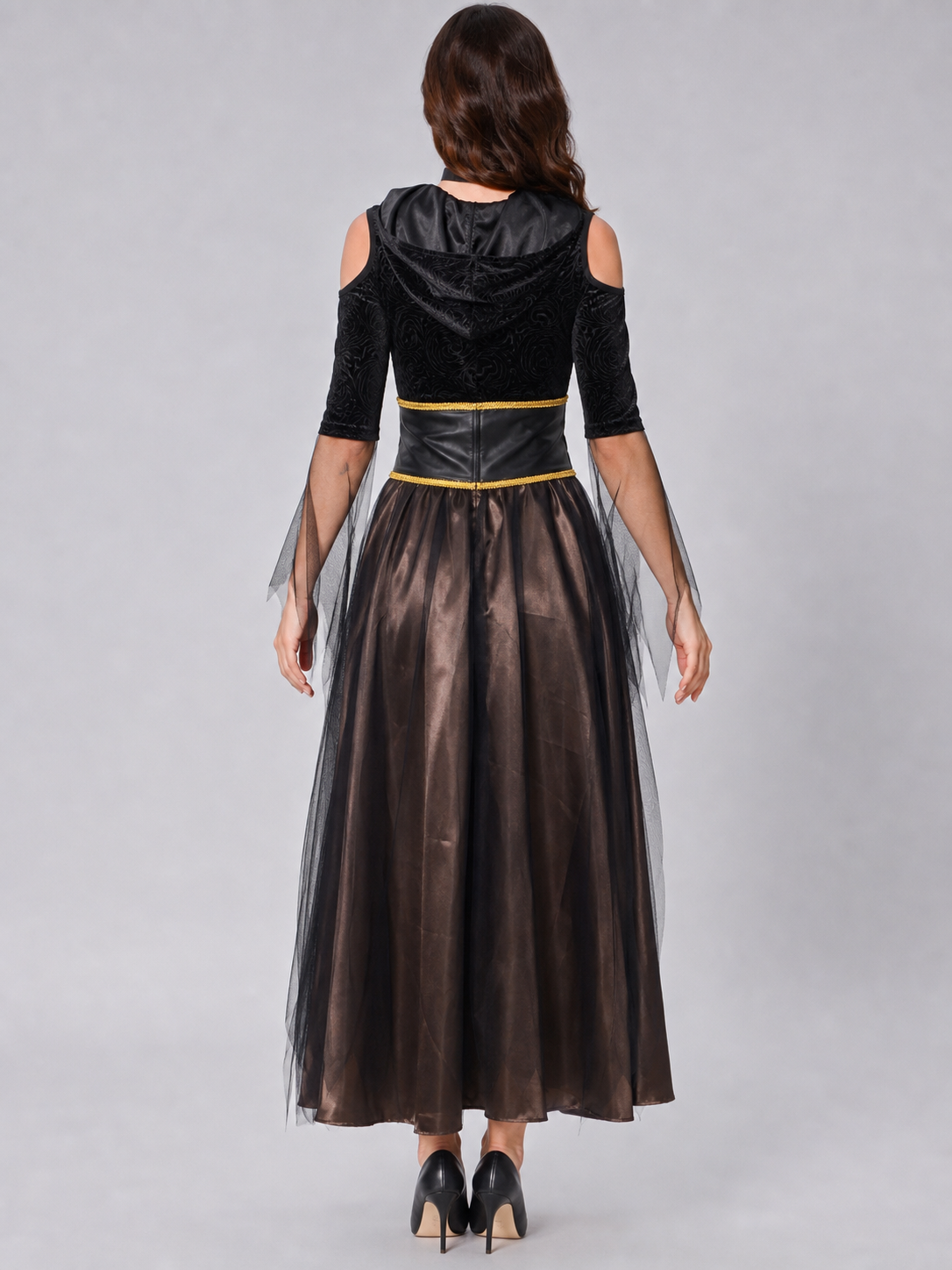 Halloween Witch Costume, Cosplay, Black Cape