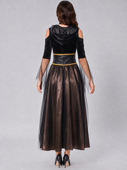Halloween Witch Costume, Cosplay, Black Cape