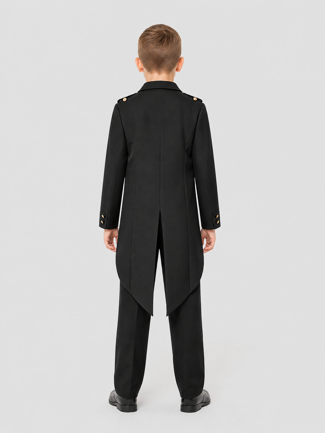 Tailcoat jacket with tails, long sleeves, and lapels back view