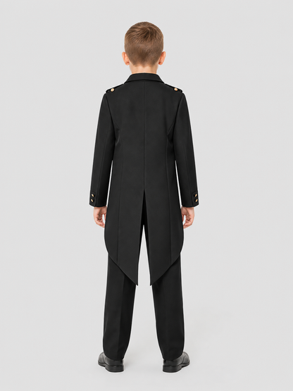 Tailcoat jacket with tails, long sleeves, and lapels back view