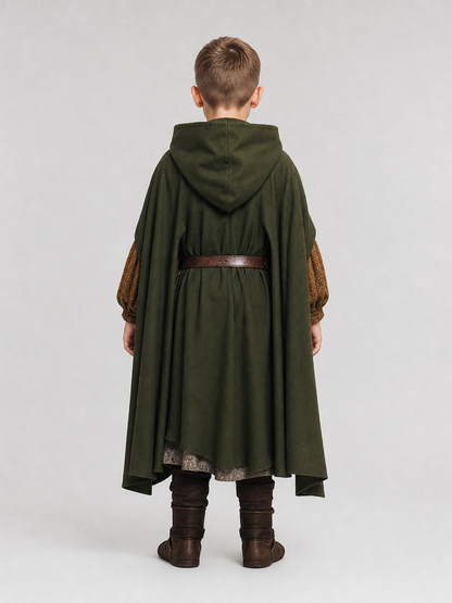 Green Hooded Costume Cloak, XL