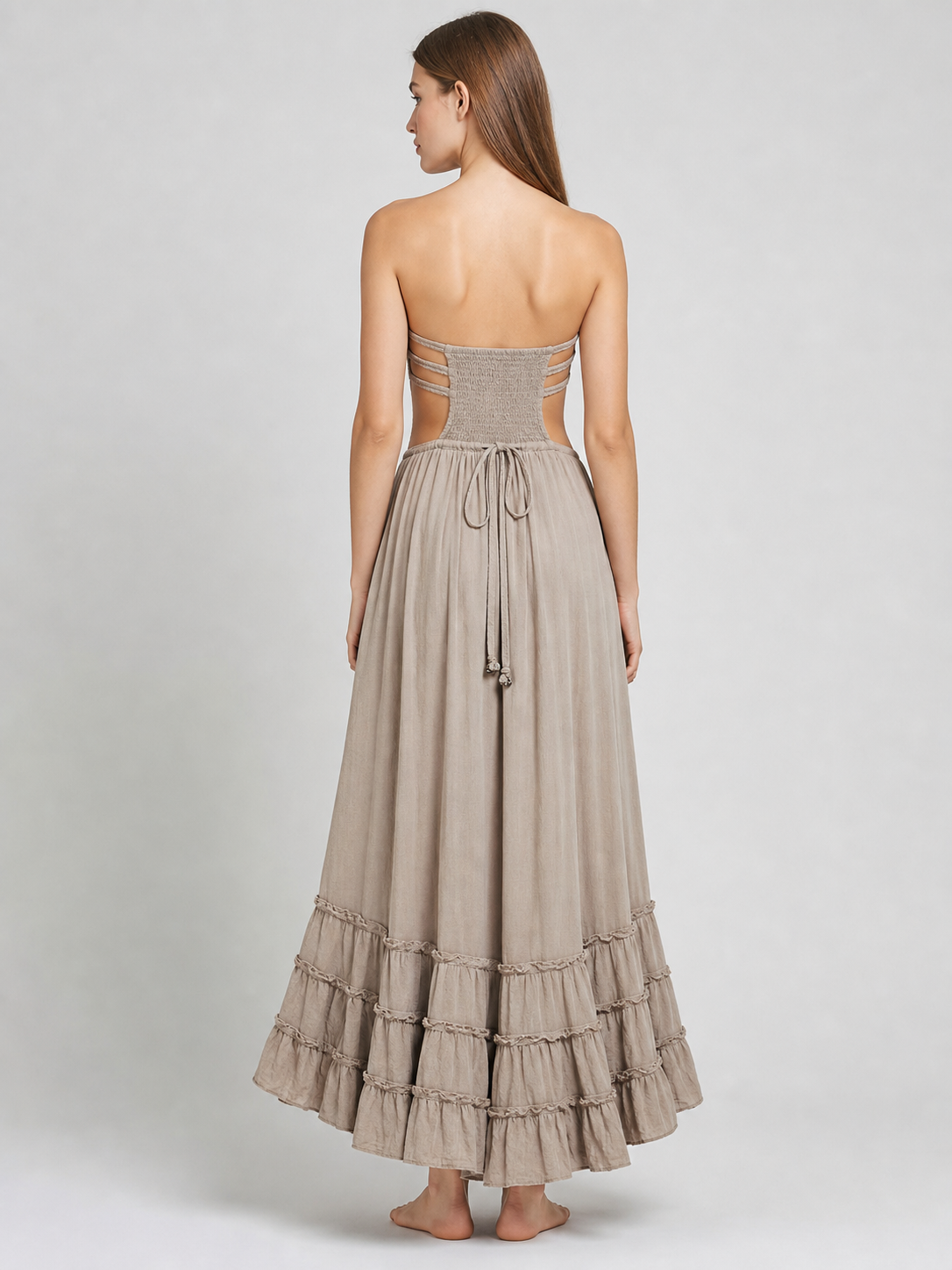 Strapless Boho Maxi Dress