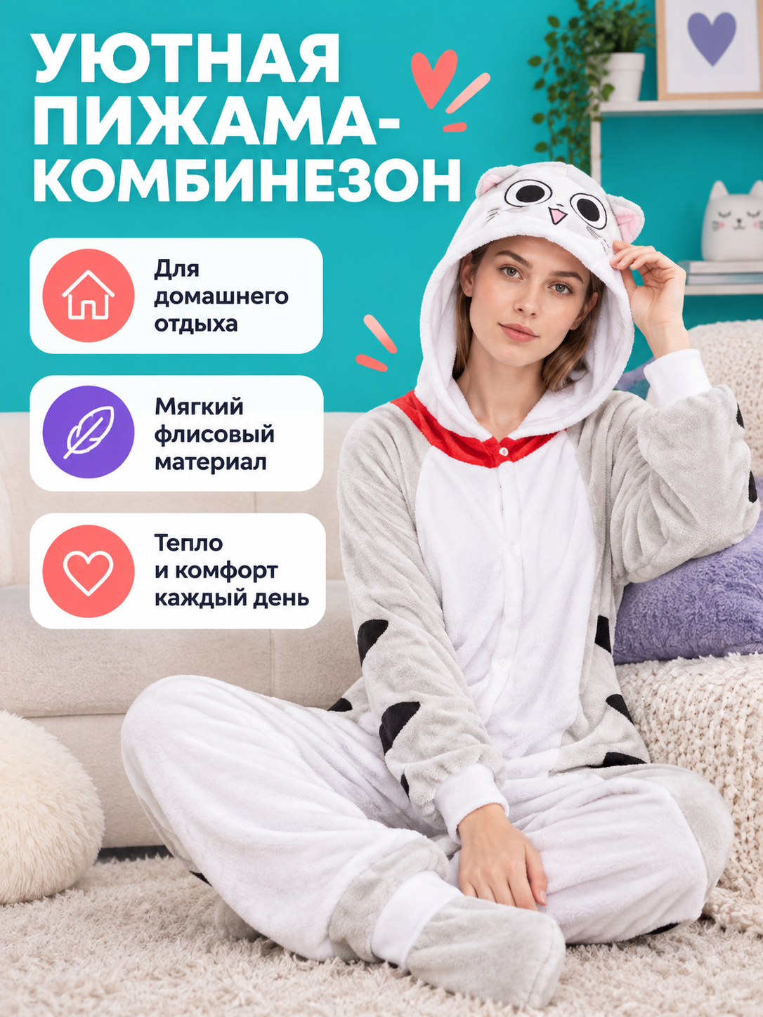 Flannel Hooded Onesie Pajamas