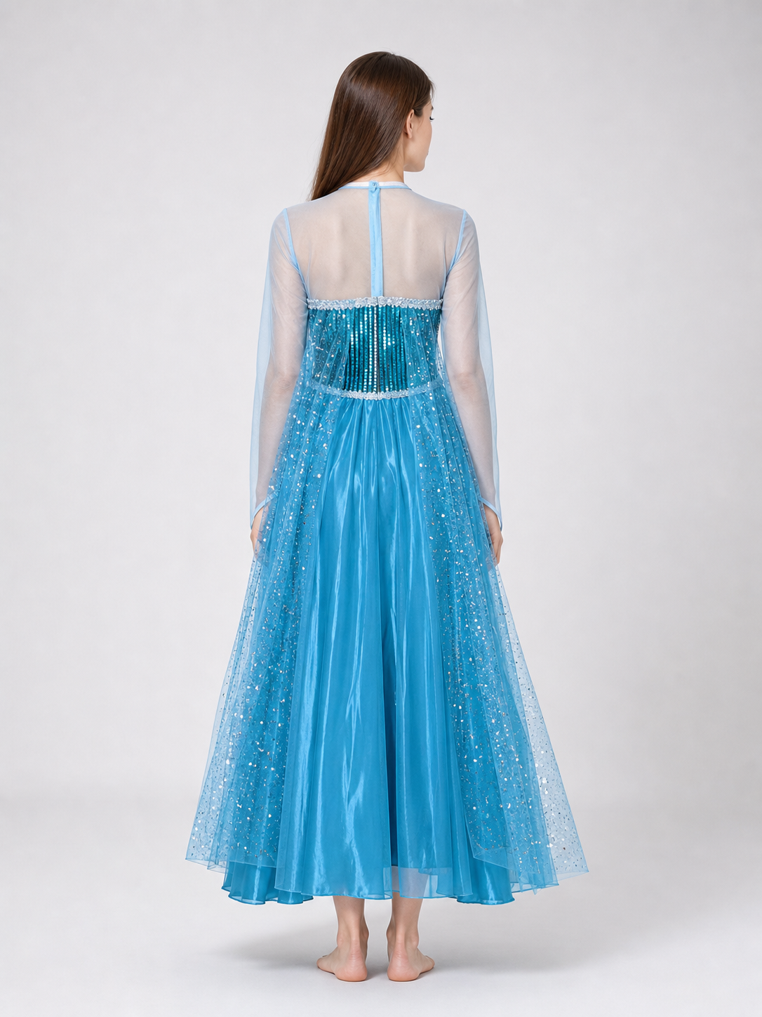 Long Carnival Dress with Shimmering Accents