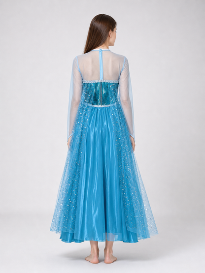 Long Carnival Dress with Shimmering Accents