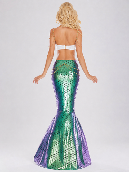 Mermaid Skirt for Cosplay with a Shimmering Pattern