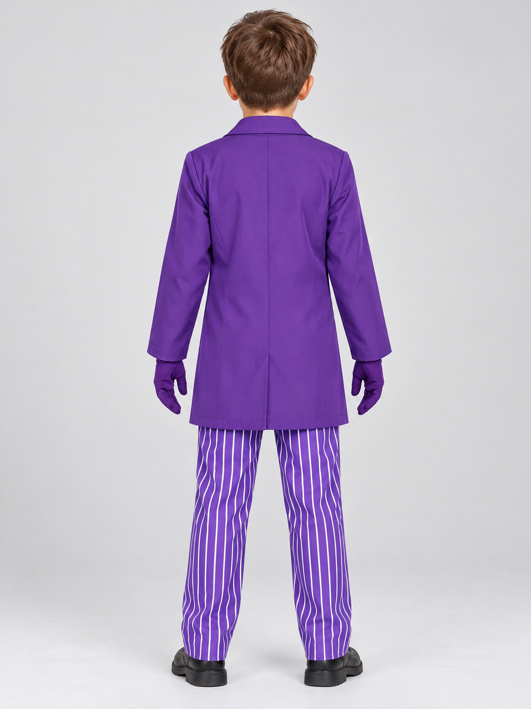 Kids' carnival costume with purple jacket and vest