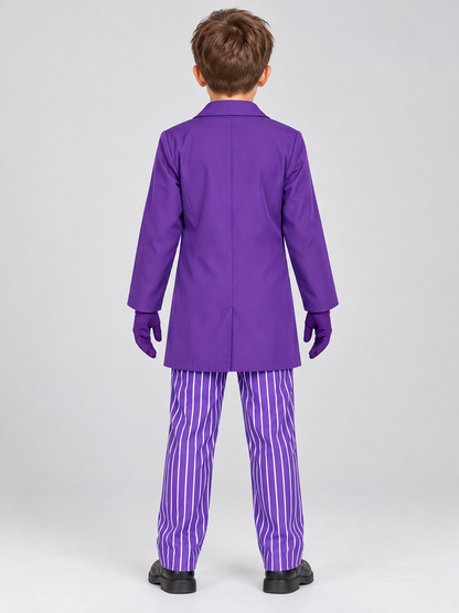 Kids' carnival costume with purple jacket and vest