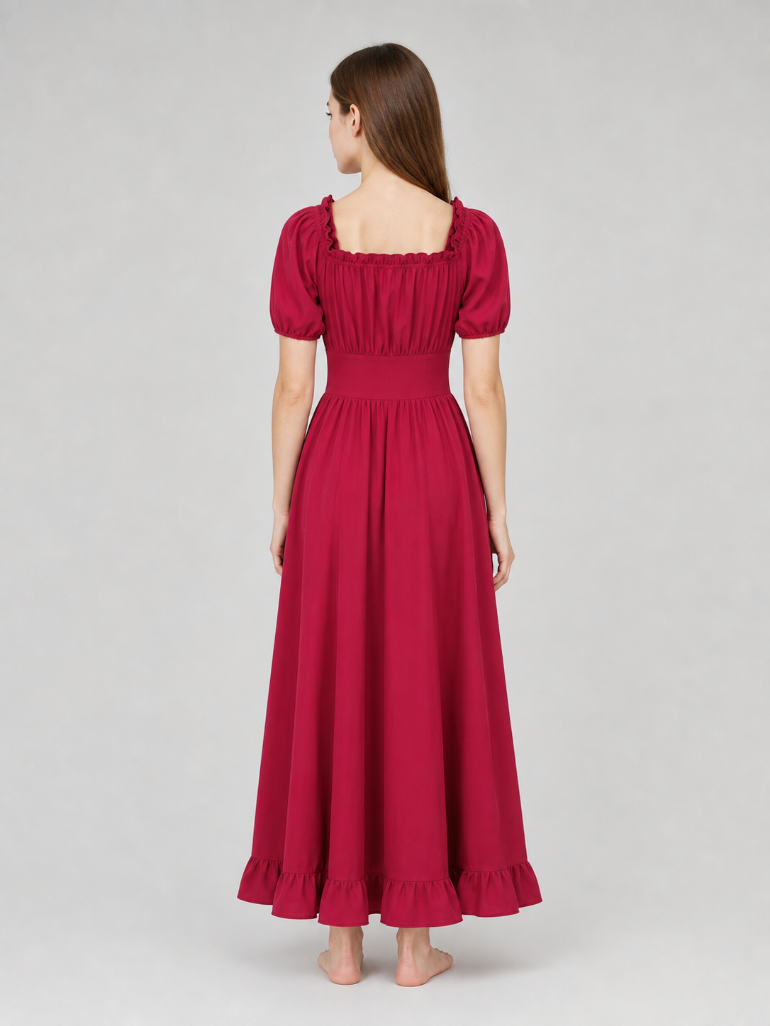 Vintage-Style Corset-Bodice Maxi Dress
