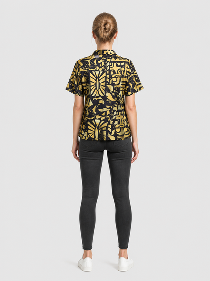 Yellow Stranger Things Printed Shirt for Cosplay back view