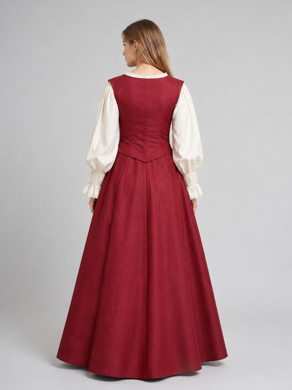 Medieval Dress with Front Lacing back view