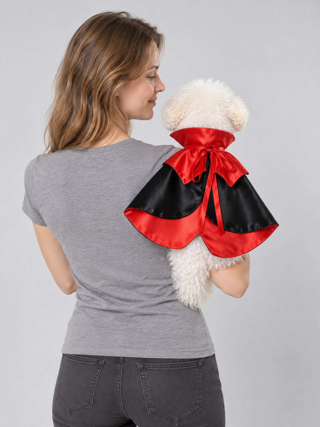 Vampire Cape for Pets with Lace and Bow