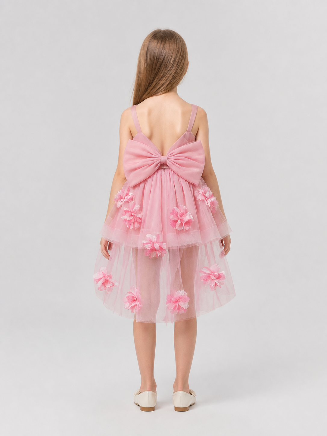 Princess Dress with a Full Skirt L6162 for Banquets back view