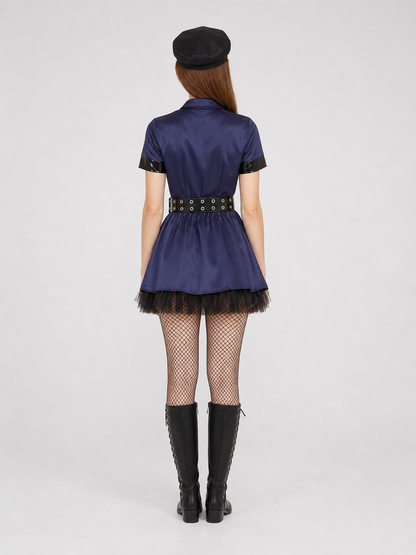 Dark Navy Uniform-Style Costume Dress