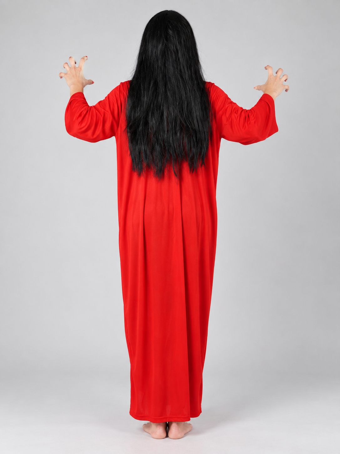 Costume: Long Red Dress and Black Wig
