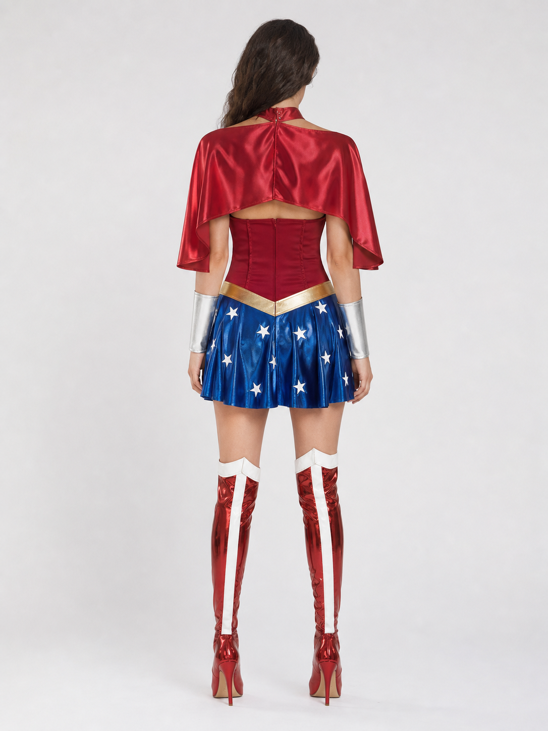 Wonder Woman-style superhero cosplay costume