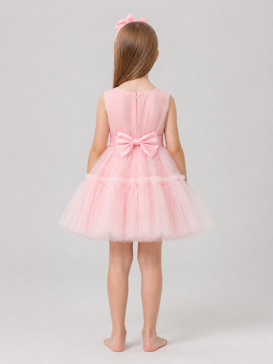 Holiday Tulle Tutu Dress with Bow back view