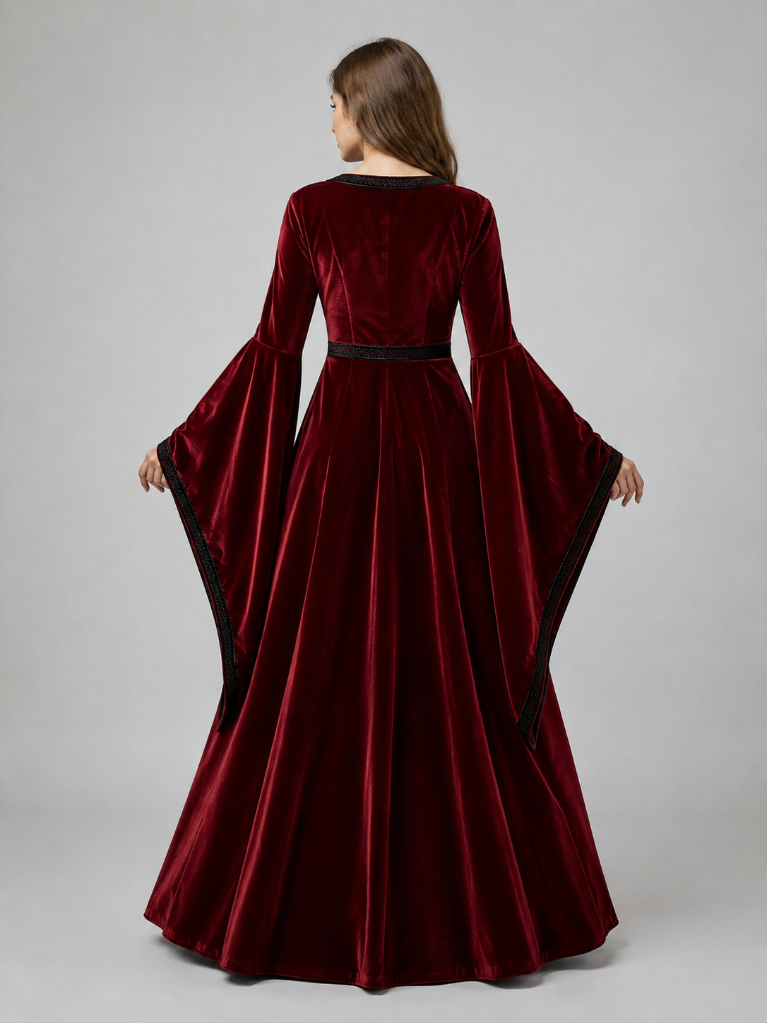 Medieval Dress with Corset Bodice and Lacing back view