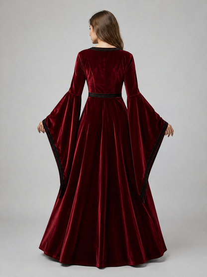 Medieval Dress with Corset Bodice and Lacing back view