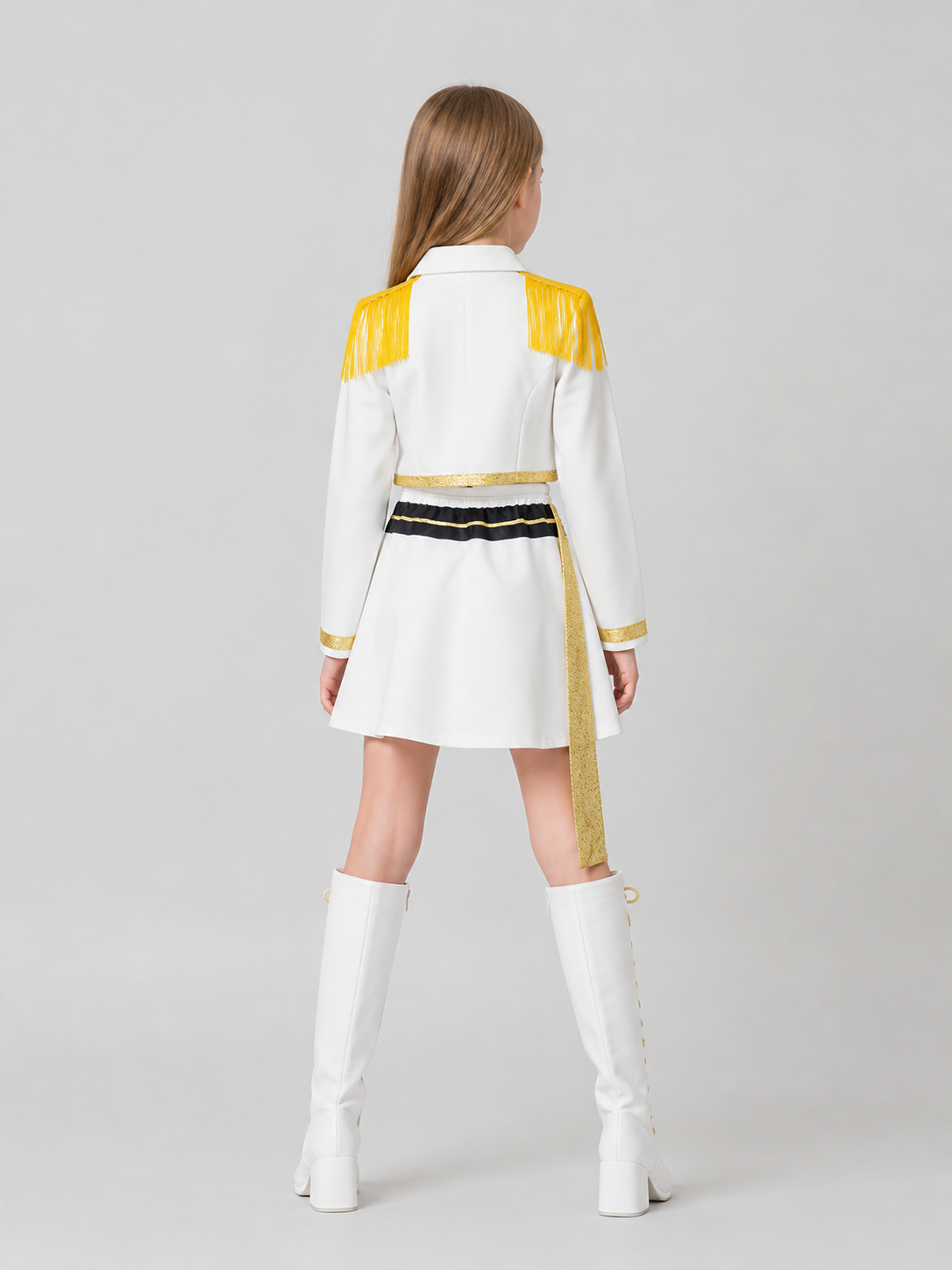 Stage Cosplay Costume: White Jacket and Skirt back view