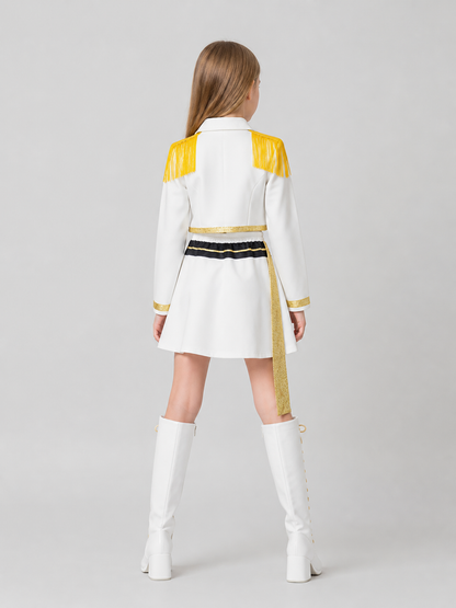 Stage Cosplay Costume: White Jacket and Skirt back view