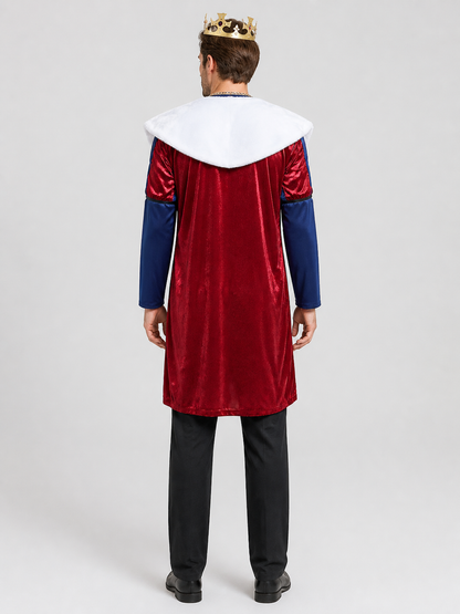 Roman Emperor Costume with Crown and Cape for Parties
