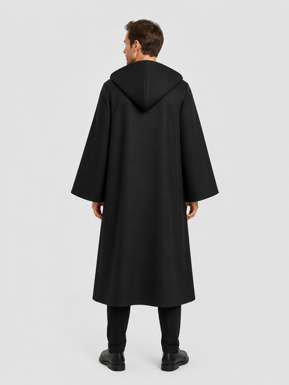Black Grim Reaper Cloak with Hood for Halloween back view