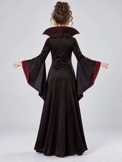 Vampire Costume: Burgundy Dress, Lacing