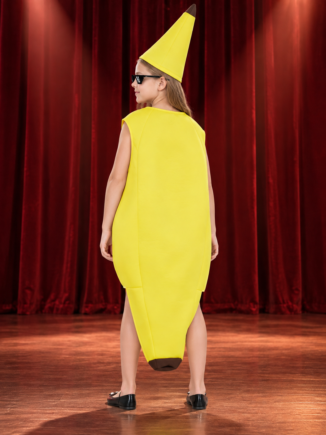 Yellow Banana Costume with Hat and Glasses