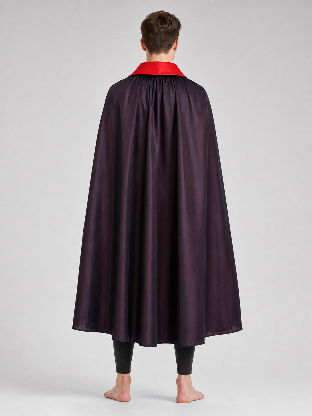 Black and red carnival cloak with hat and mask