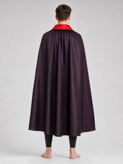Black and red carnival cloak with hat and mask