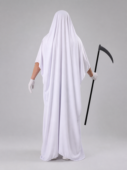 Ghost Costume with Long Cape and Scythe back view